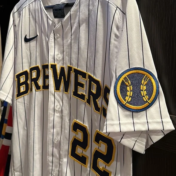 Christian Yelich White MLB Milwaukee Brewers Team Alternate Authentic Jersey - Picture 2 of 4